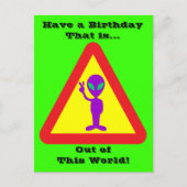 エイリアン警告の ポストカード (正面)