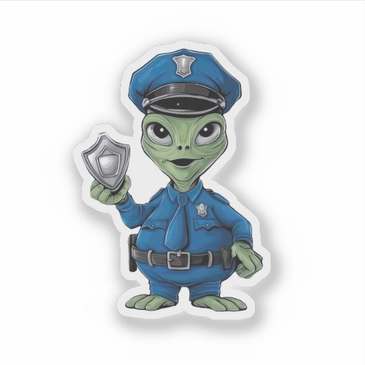 エイリアン警官 シール (正面)