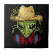 エイリアン農家UFOエイリアン宇宙愛好家 タイル (正面)
