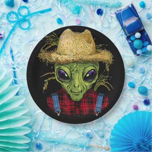 エイリアン農家UFOエイリアン宇宙愛好家 ペーパープレート (パーティー)