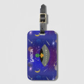 エイリアン運転宇宙船ニューメキシコTシャツ ラゲッジタグ (正面縦)