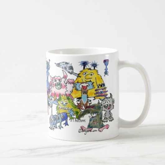 エイリアン鑑賞感謝していおもしろい漫画 コーヒーマグカップ (右)