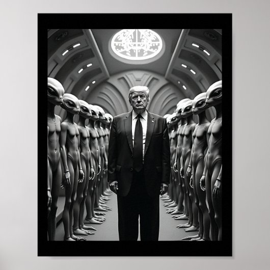 エイリアン陰謀論UFO訪問 トランプ ポスター (正面)