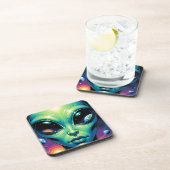 エイリアン顔と眼球反射 コースター (右側)