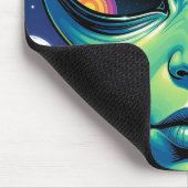 エイリアン顔と眼球反射 マウスパッド (コーナー)