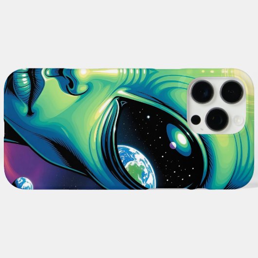 エイリアン顔と眼球反射 Case-Mate iPhoneケース (裏面 (横))