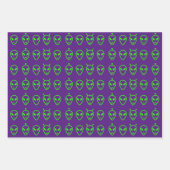 エイリアン顔トリオ ラッピングペーパーシート (正面2)