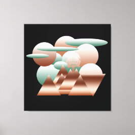 エイリアン顔抽象芸術宇宙術 キャンバスプリント