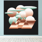 エイリアン顔抽象芸術宇宙術 キャンバスプリント (インサイチュ (ウッドフロア))