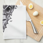 エイリアン顔、アフリカスカル顔面再建 キッチンタオル (四つ折り)