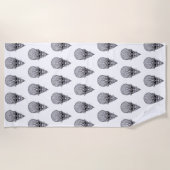 エイリアン顔、アフリカスカル顔面再建 ビーチタオル (正面)