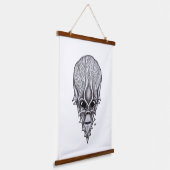 エイリアン顔、アフリカスカル顔面再建 吊り下げ型タペストリー (傾斜あり)