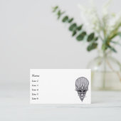 エイリアン顔、アフリカスカル顔面再建 名刺 (スタンド正面)