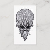 エイリアン顔、アフリカスカル顔面再建 名刺 (裏面)