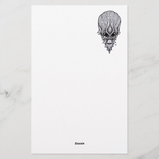 エイリアン顔、アフリカスカル顔面再構成L 便箋 (裏面)