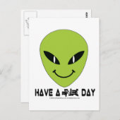 エイリアン顔 ポストカード (正面/裏面)