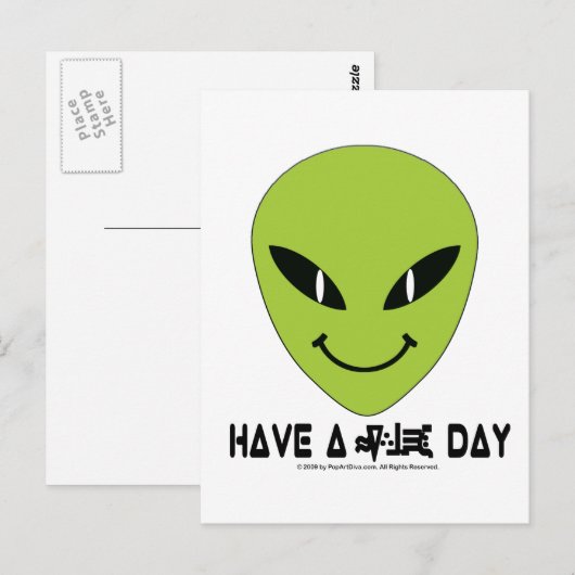 エイリアン顔 ポストカード (正面/裏面)