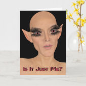 エイリアン風変わりは頼私に過ぎないパーソナライズされた カード (黄色い花)