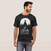 エイリアン風変わりカナダエルク拉致バイソーサー飛んでいるー Tシャツ (正面フル)
