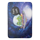 エイリアン飛んでいる宇宙船ufoディスクブラックワーム孔 バスマット (正面縦)