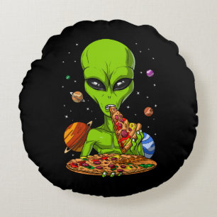 エイリアン食べ物宇宙ピザ ラウンドクッション