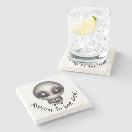 エイリアン – ここでは何も表示されない！ ストーンコースター (横)