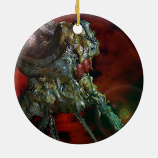 エイリアン、ここにいる セラミックオーナメント (裏面)