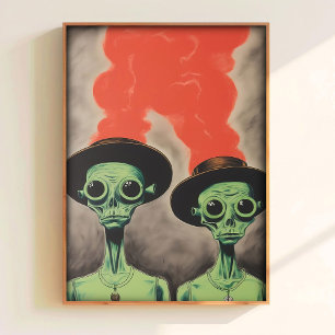 エイリアン アートプリント UFO愛好家ギフト エイリアンウォールアート 先 ポスター