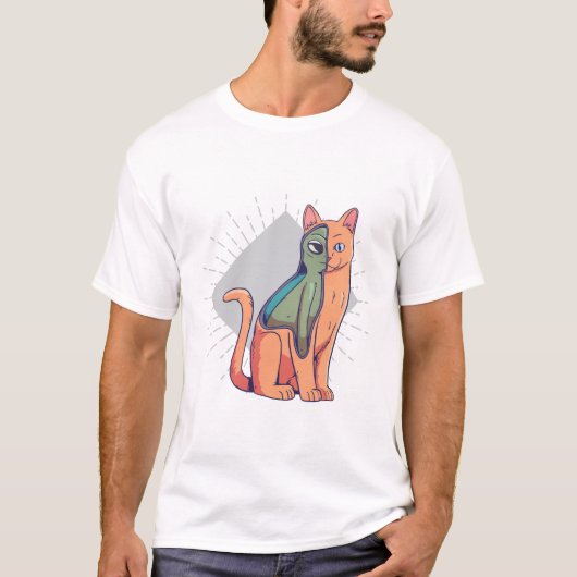 エイリアン+キャット+サイファイ+Tシャツ+デザイン Tシャツ (正面)