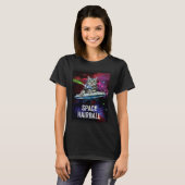 エイリアン スペース キャット UFO スペース ヘアボール Tシャツ (正面フル)