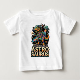 エイリアン+ダイナソー+アストロサウルス: レトロ宇宙飛行士 宇宙 ベビーTシャツ