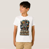 エイリアン+ダイナソー+アストロサウルス: レトロ宇宙飛行士 宇宙 Tシャツ (正面フル)