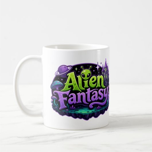 エイリアン・ファンタジー愛好家 コーヒーマグカップ (左)