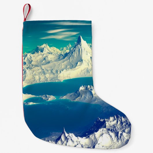 エイリアン・プラネット – 3D Edコンピュータ・アートワーク岩とs スモールクリスマスストッキング (正面)