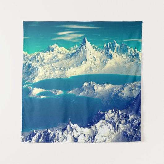 エイリアン・プラネット – 3D Edコンピュータ・アートワーク岩とs タペストリー (正面)