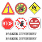 エイリアン、モンスター、ゾンビ&シンボルや象徴名前をカスタムする14インチ シール (正面)