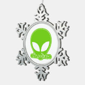 エイリアン[外国人]唐ダオ★タイ語文字 スノーフレークピューターオーナメント (右)