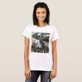 エイリアン 女性 こんにちは Tシャツ (正面フル)