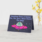 エイリアン、宇宙船、土星のグリーティングカード カード (黄色い花)