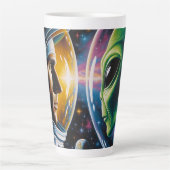 エイリアン・宇宙飛行士宇宙 カフェラテマグ (正面)