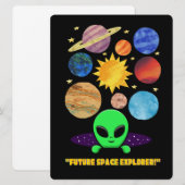 エイリアン、宇宙、ロケット船、惑星、そして宇宙飛行士たち シーズンカード (正面/裏面)