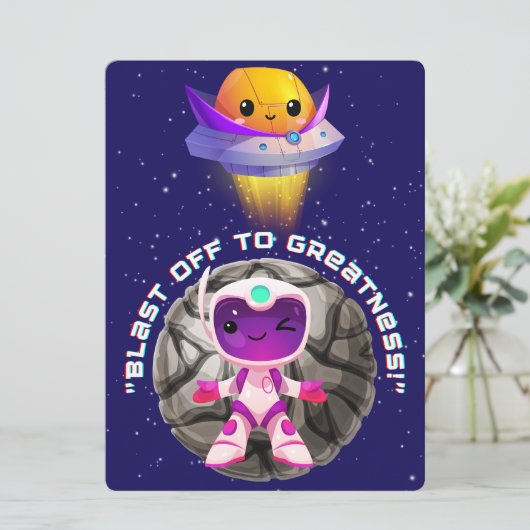 エイリアン、宇宙、ロケット船、惑星、そして宇宙飛行士 シーズンカード (スタンド正面)