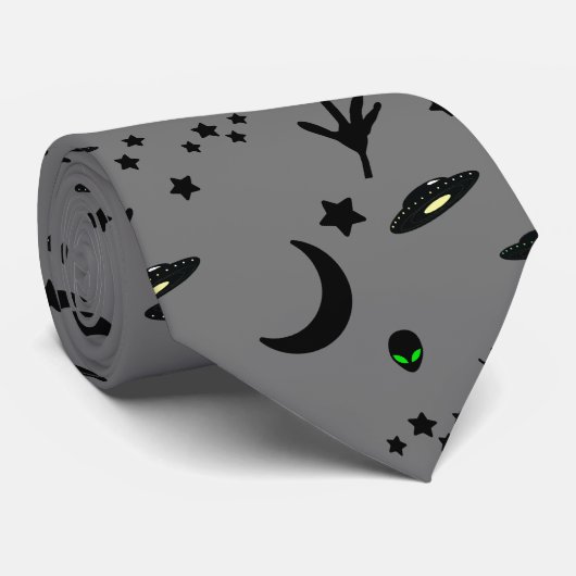エイリアン、星、宇宙船 ネクタイ (ロール)