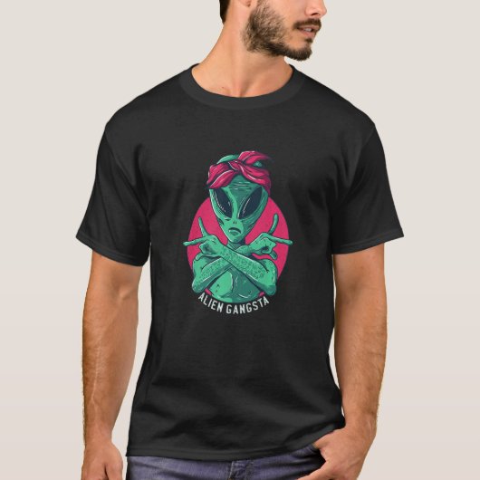 エイリアン 火星 スペース UFO ギャングスター Tシャツ (正面)
