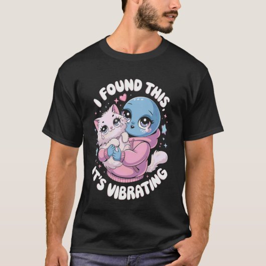 エイリアン 猫 ピクセル レトロ スパイシー 冗談 Tシャツ (正面)