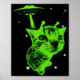 エイリアン 猫 ミーム UFO ヴィンテージ グラフィックTシャツ y2k 楽しい ポスター