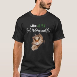エイリアン+猫+子猫+かわいい+ネコ+人+ジョーク Tシャツ