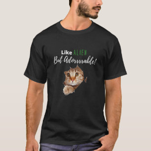 エイリアン+猫+子猫+かわいい+ネコ+人+ジョーク Tシャツ