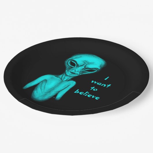 エイリアン、私はしたい信じ ペーパープレート (アングル)