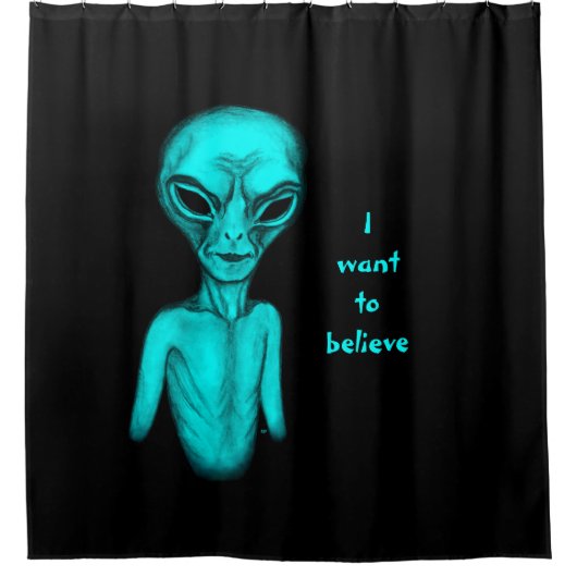 エイリアン、私は信じ、 シャワーカーテン (正面)